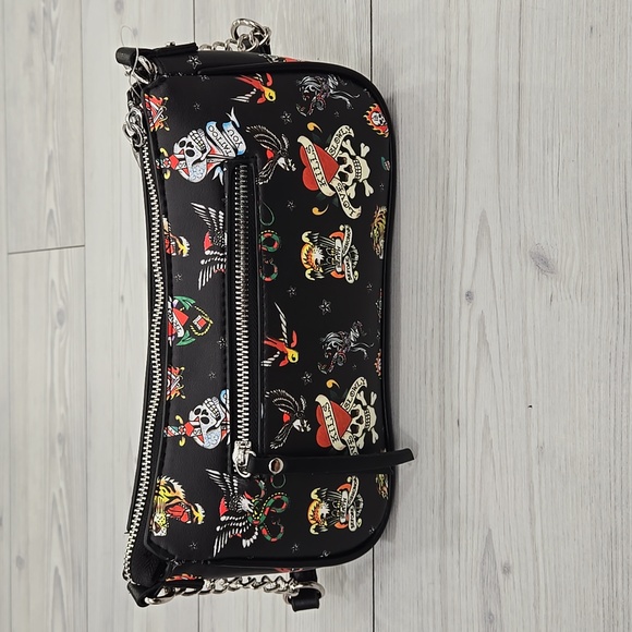 Ed Hardy Black and Multicolor Tattoo Shoulder Bag - Picture 5 of 7